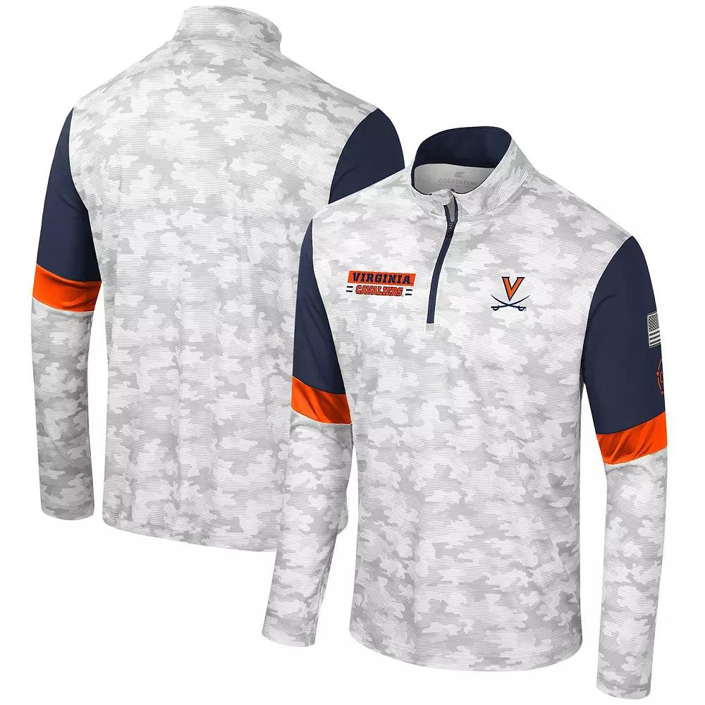 Men's Colosseum  Camo Virginia Cavaliers OHT Military Appreciation Tomahawk Quarter-Zip Windshirt, Size: Medium, Green Product Image