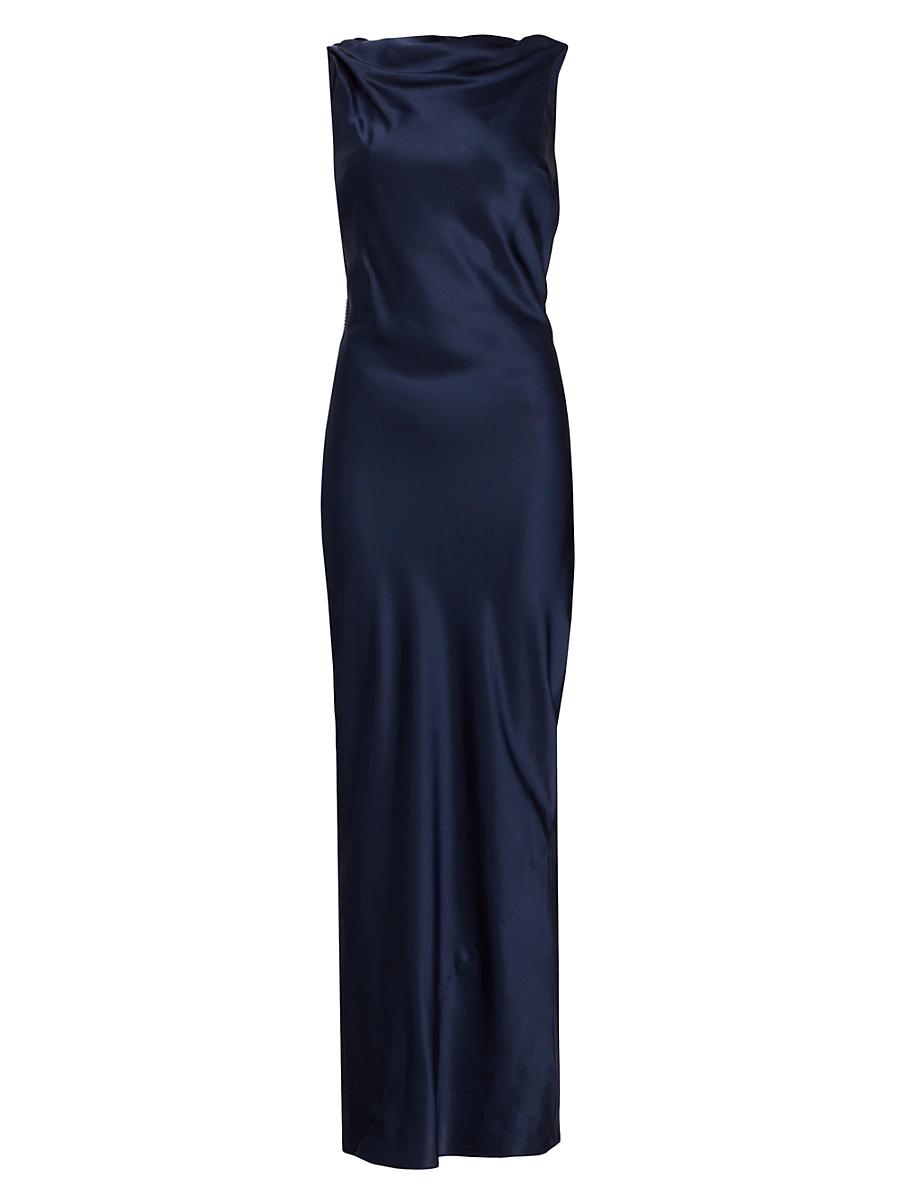 Womens Pierre Silk Satin Cowl Back Gown Product Image