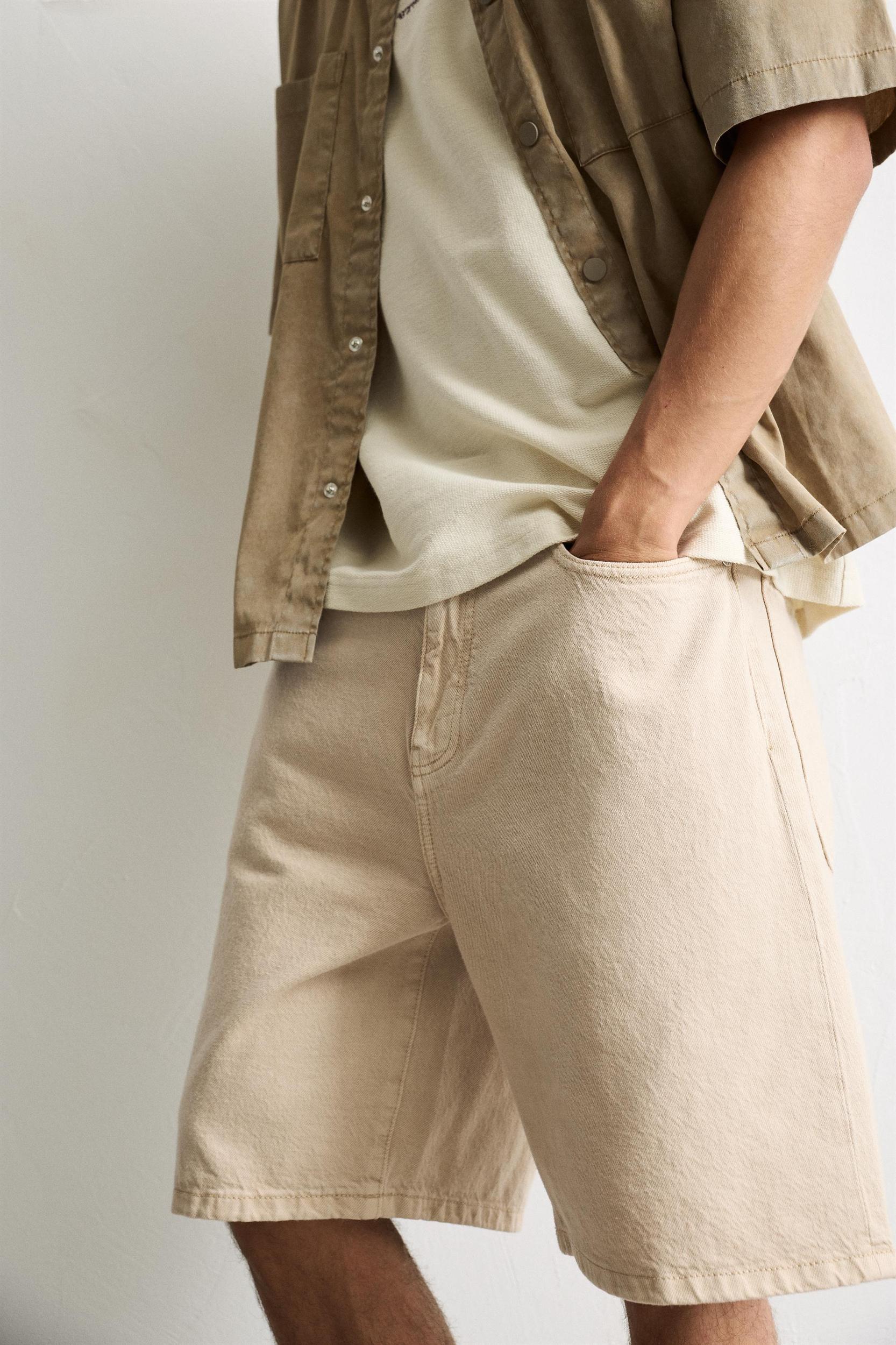 Baggy denim Bermuda shorts Product Image