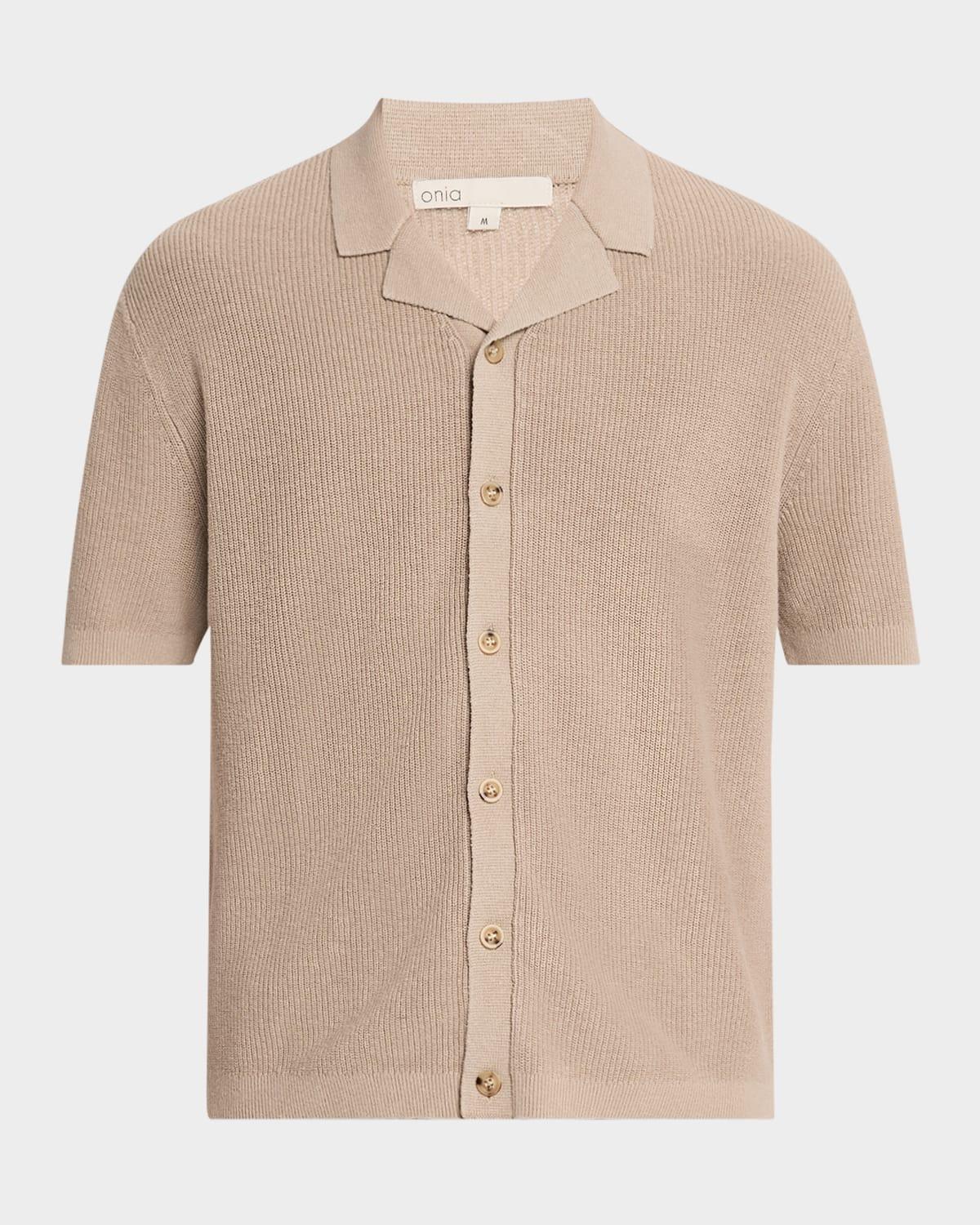 Mens Linen-Cotton Knit Camp Shirt Product Image