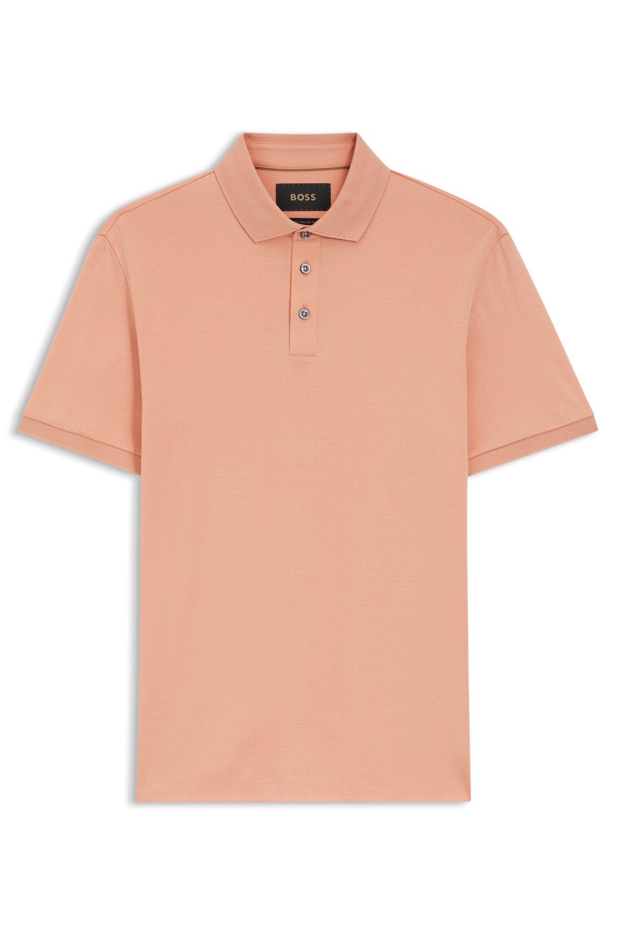 Regular-fit polo shirt in mercerized Italian cotton Product Image