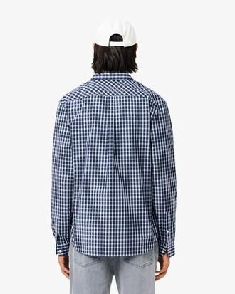 Regular Fit Plaid Poplin Shirt Product Image