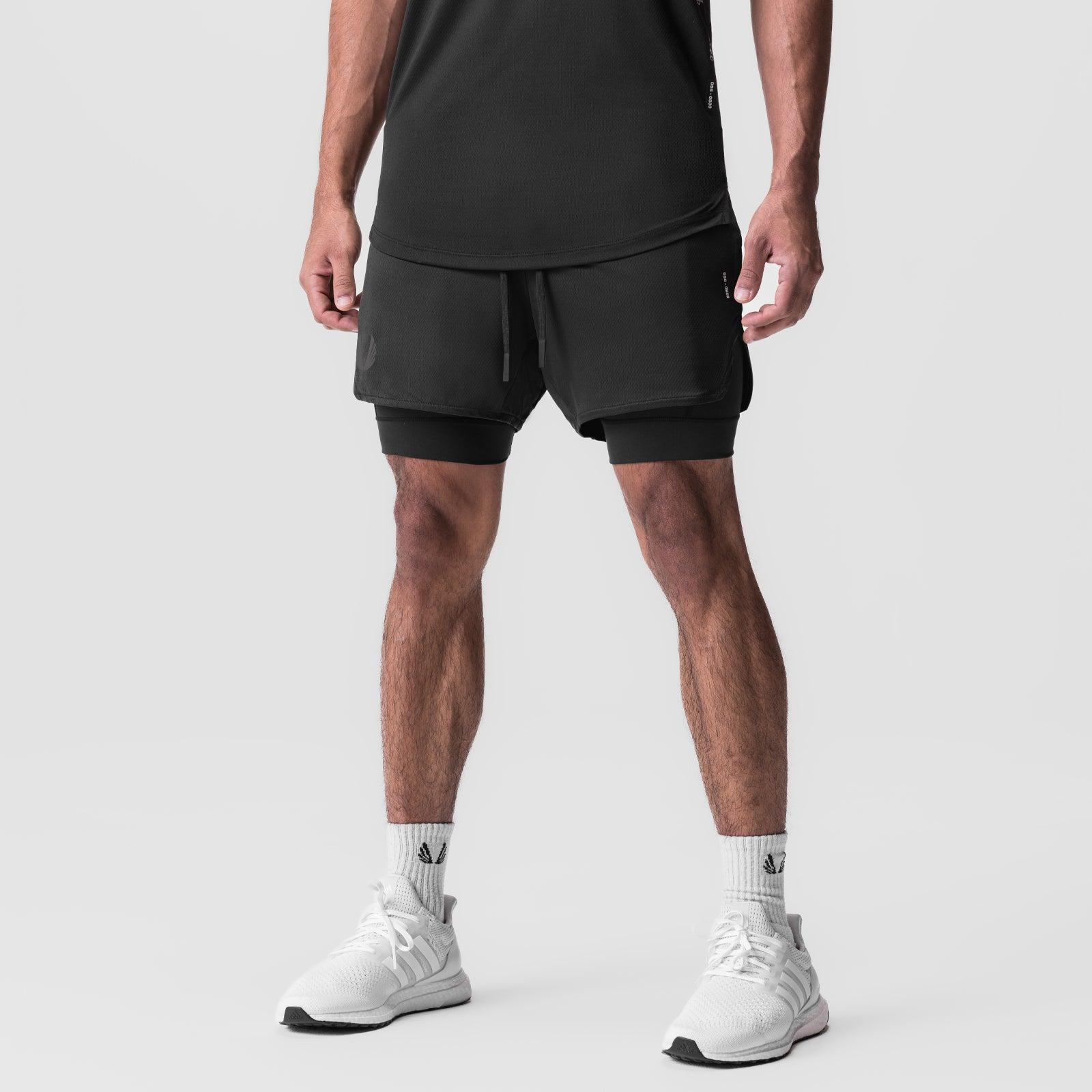 0828. Silver-Lite™ 5" Liner Short - Black "Wings"/Black Product Image