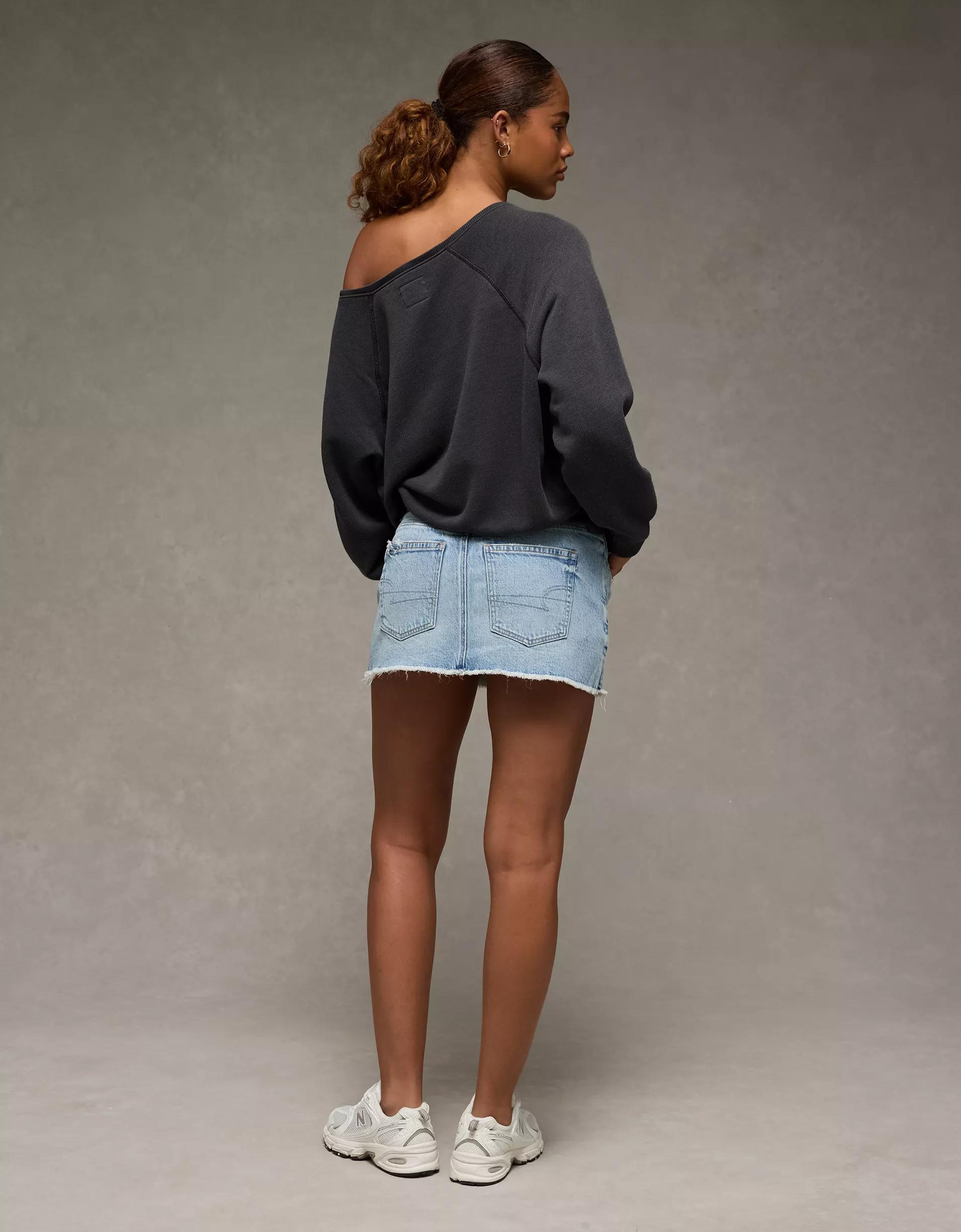 AE Wisconsin Badgers Graphic Off The Shoulder Sweatshirt Product Image