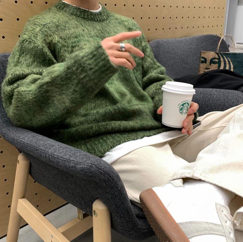 RT No. 5282 MOHAIR WOOLEN KNITTED SWEATER Product Image