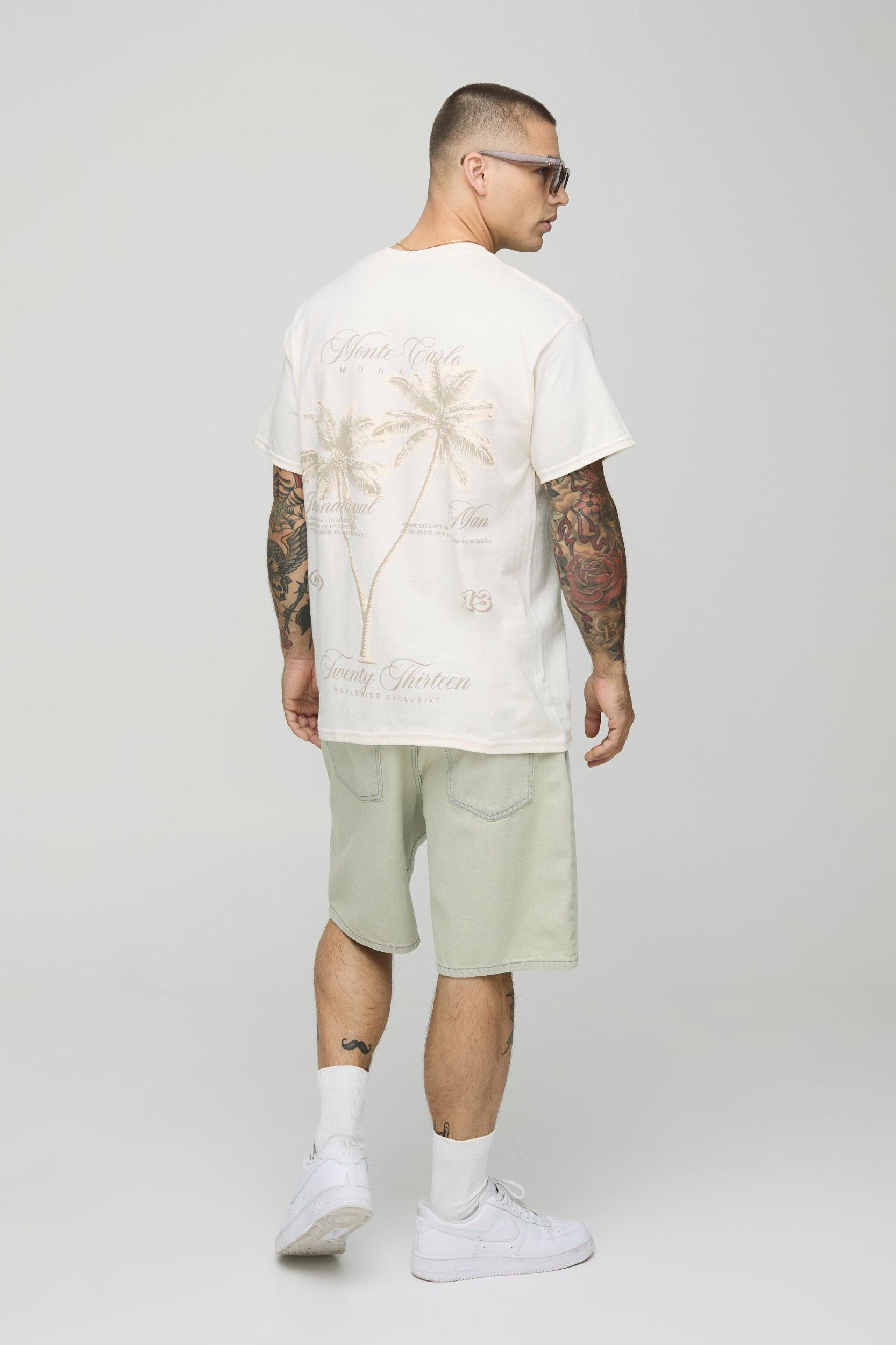 Oversized Tonal Palm Graphic T-Shirt | boohooMAN USA Product Image