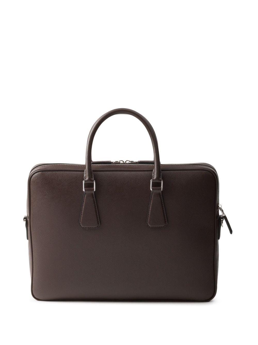 Saffiano leather zip briefcase Product Image