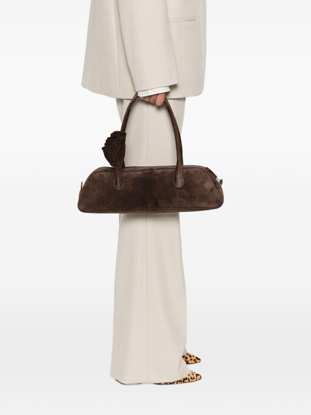 Briggitte rose-embellished suede tote bag Product Image