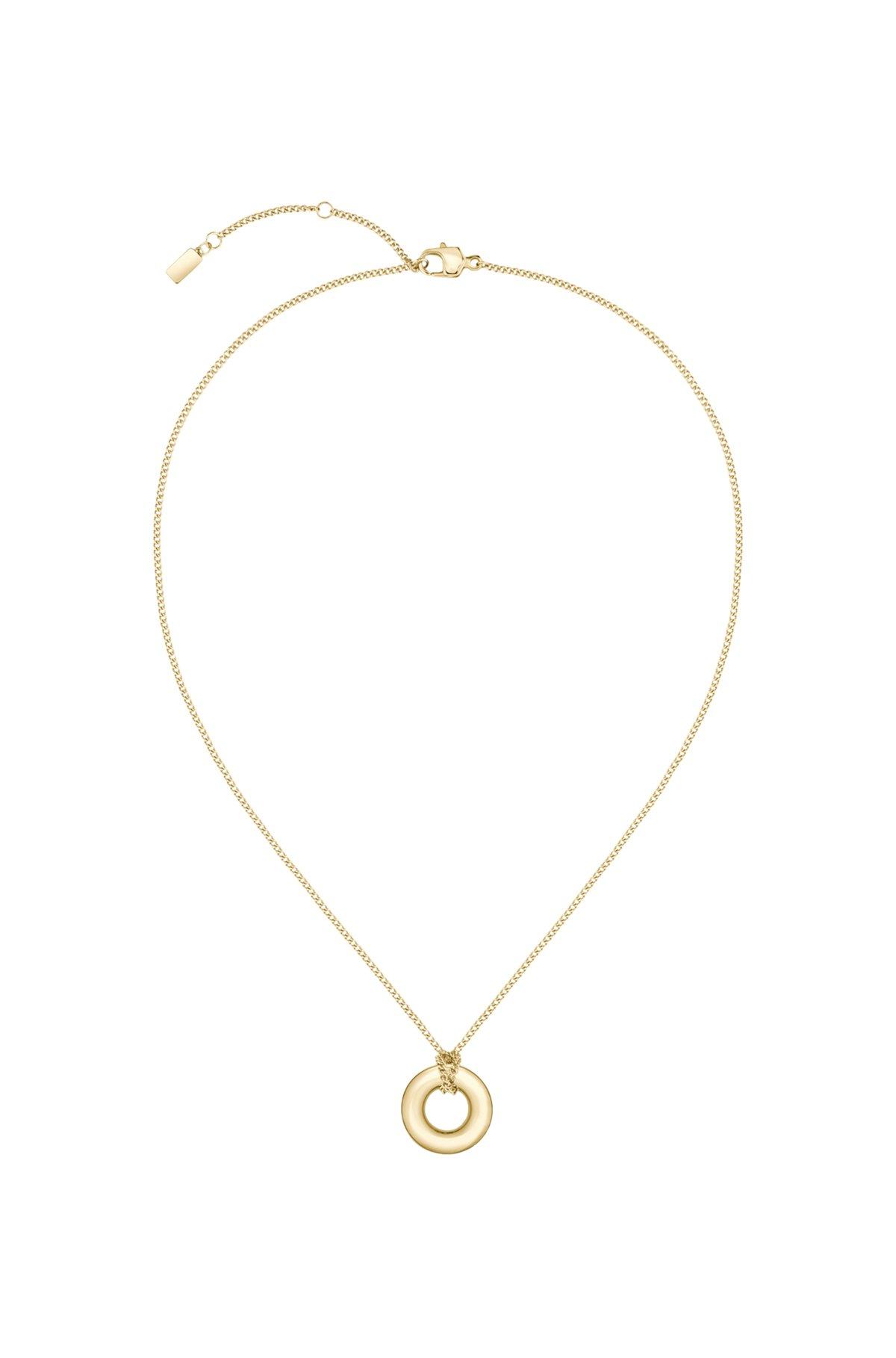 Gold-tone necklace with logo hoop Product Image