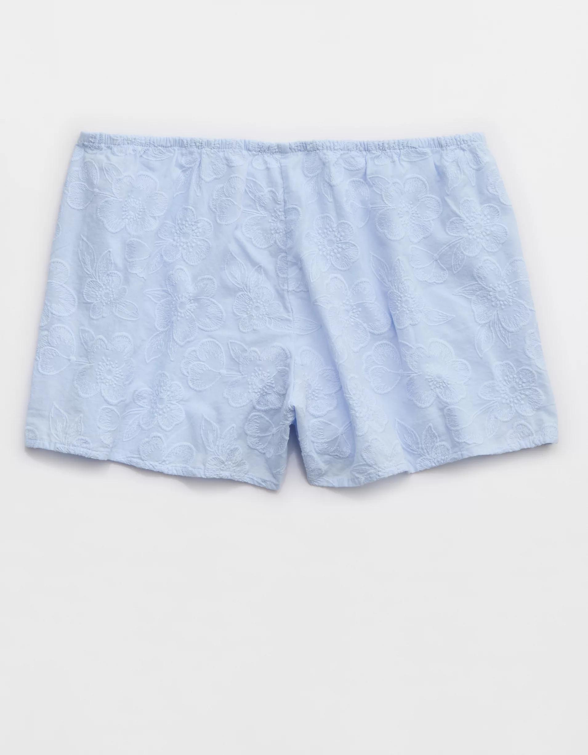Aerie Off-Duty Embroidered Cotton Boxer Product Image