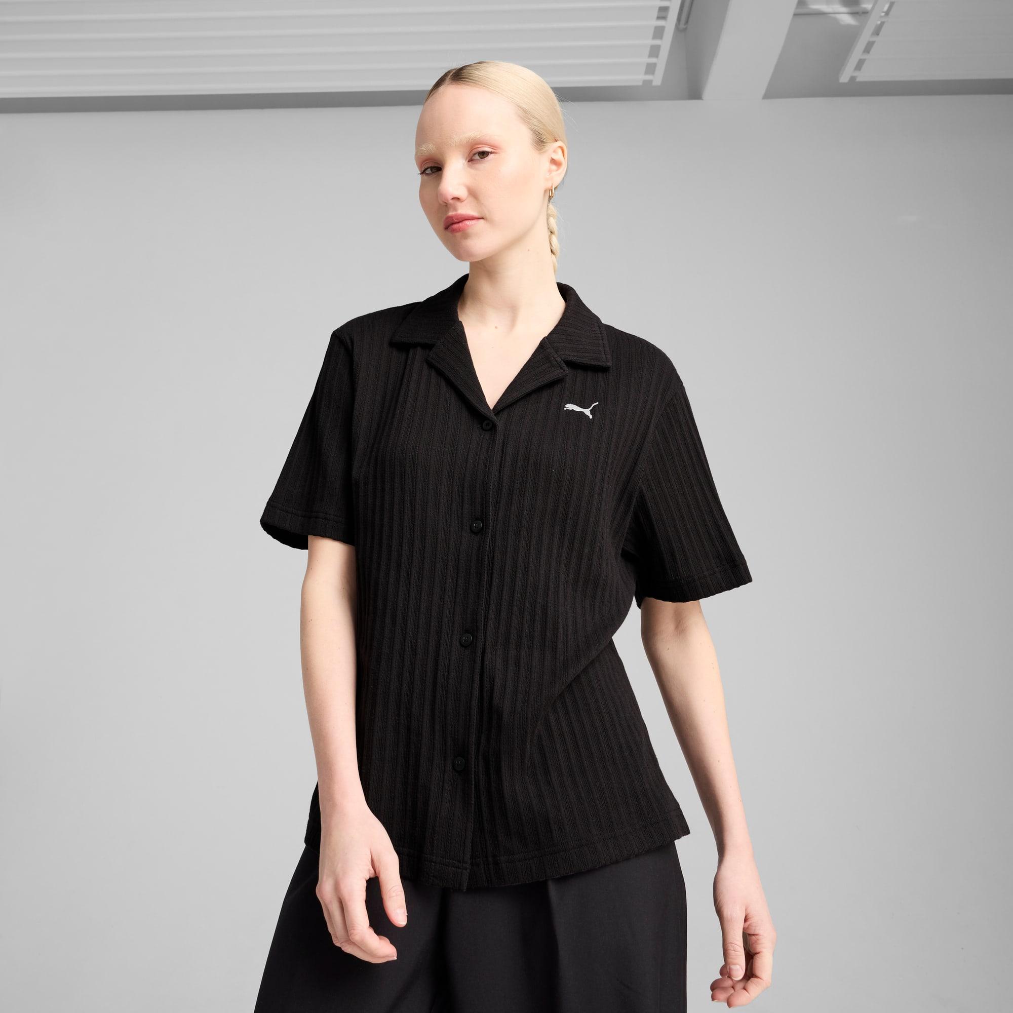 PUMA WARDROBE ESSENTIALS Women's Pointelle Shirt Product Image