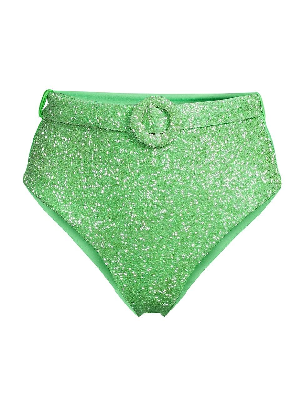 Womens Heidi Beaded High-Waist Bikini Bottom Product Image