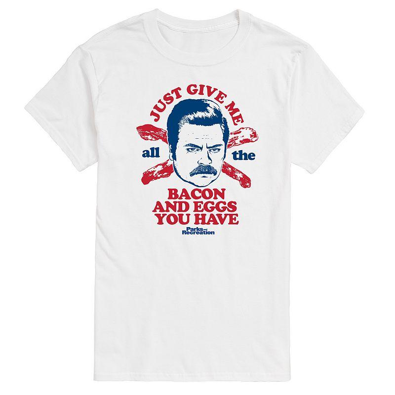 Men's Parks And Recs Ron Bacon Eggs Graphic Tee,  Product Image