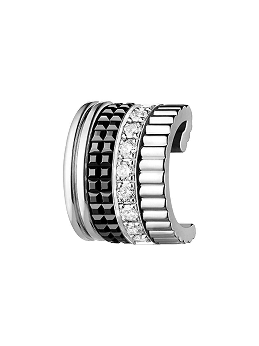 Womens Quatre Black Edition 18K White Gold, PVD & 0.14 TCW Diamond Single Clip Earring Product Image