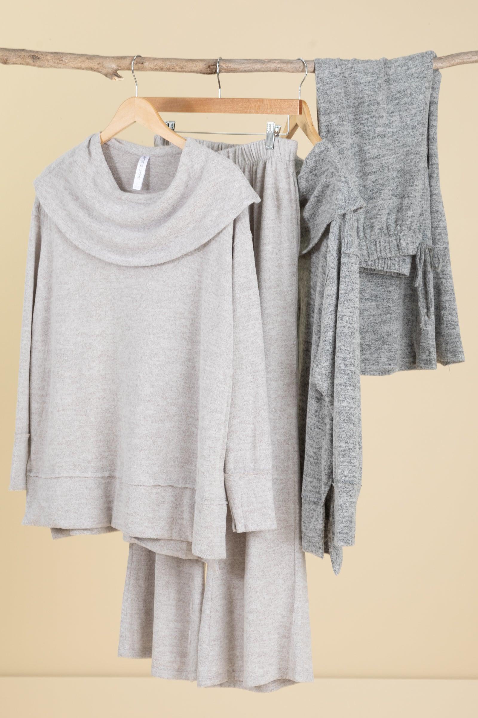 Soft Knit Boat Neck Top And Pants Luxe Sets Product Image