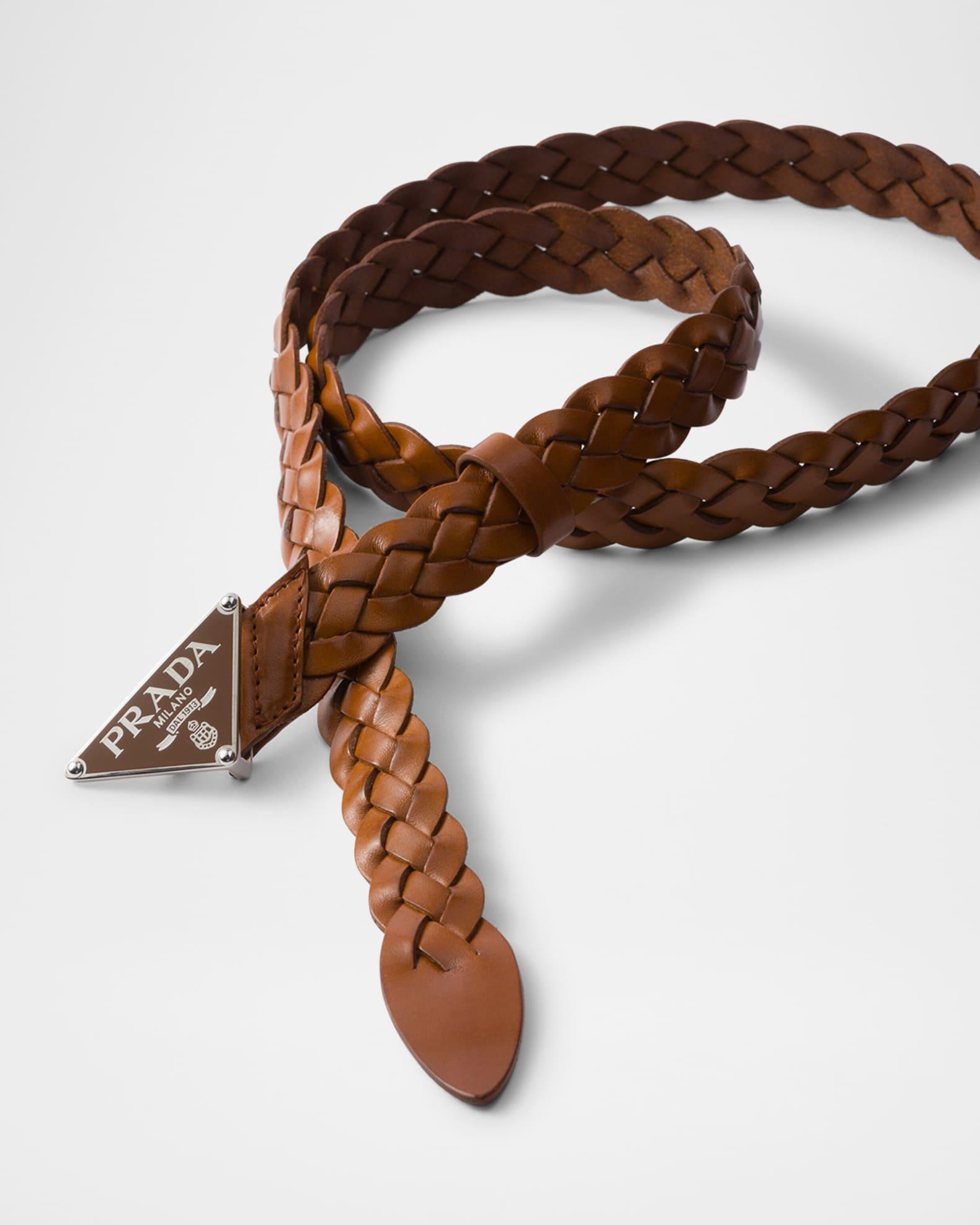 Men's Triangle Braided Leather Belt Product Image