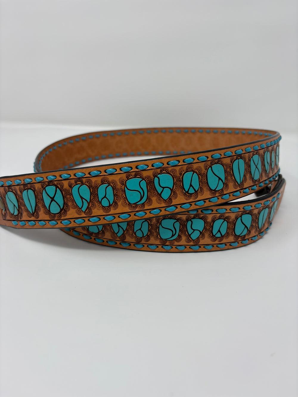 American Darling Tooled Turquoise Purse Strap Product Image