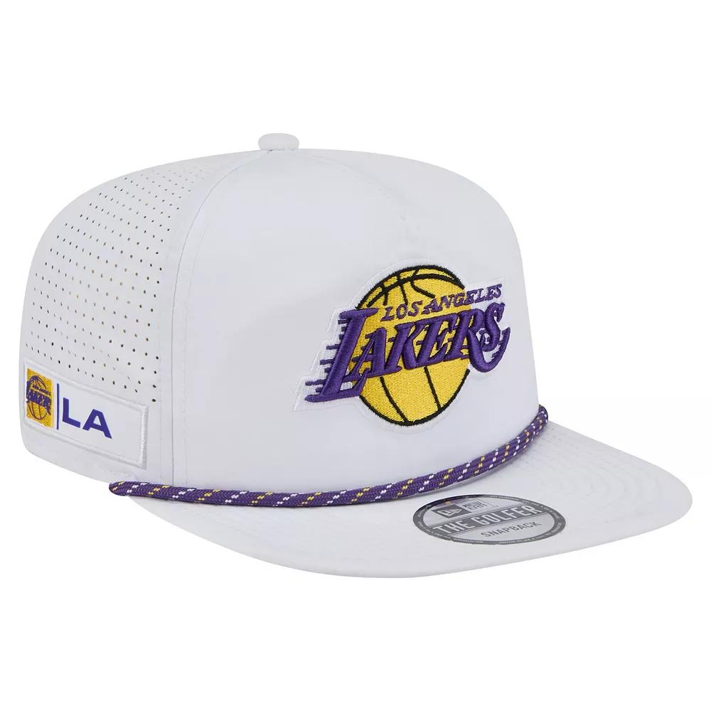 Men's New Era White Los Angeles Lakers Performance Rope Golfer Adjustable Hat Product Image