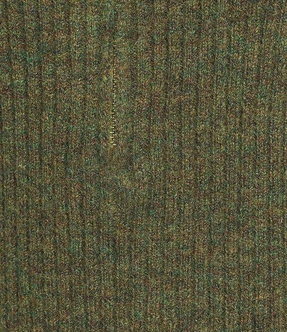 Gibson & Latimer Wool Blend Knit Mock Quarter Zip Dropped Long Wide Sleeve Pullover Sweater Product Image