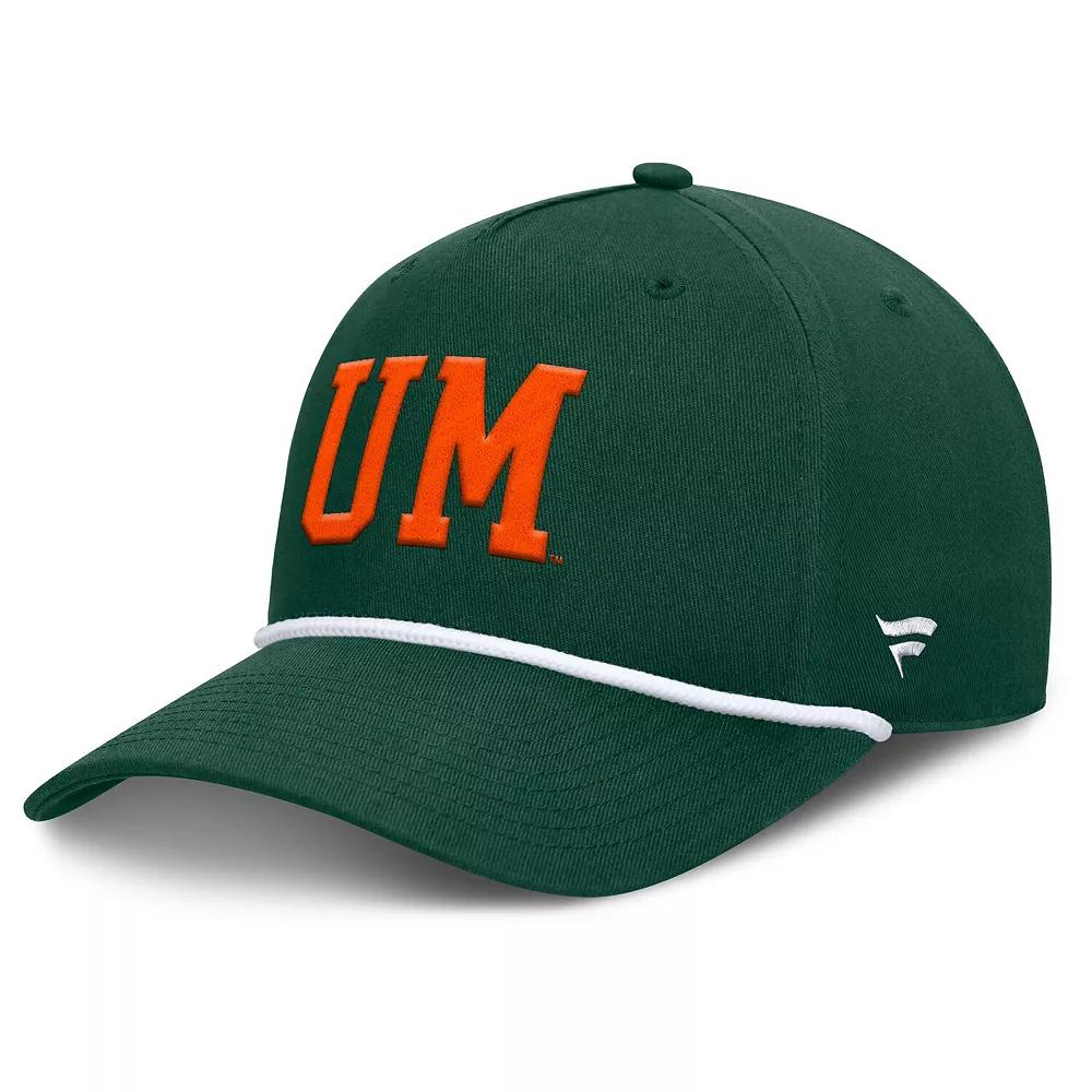 Men's Fanatics Green Miami Hurricanes Foul Ball Rope Adjustable Hat Product Image