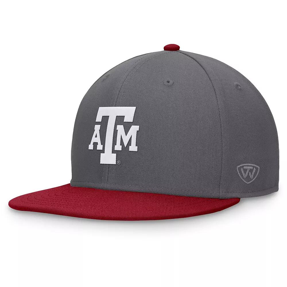 Men's Top of the World Gray/Maroon Texas A&M Aggies Rally Two-Tone Fitted Hat, Size: 7 3/8, Grey Product Image