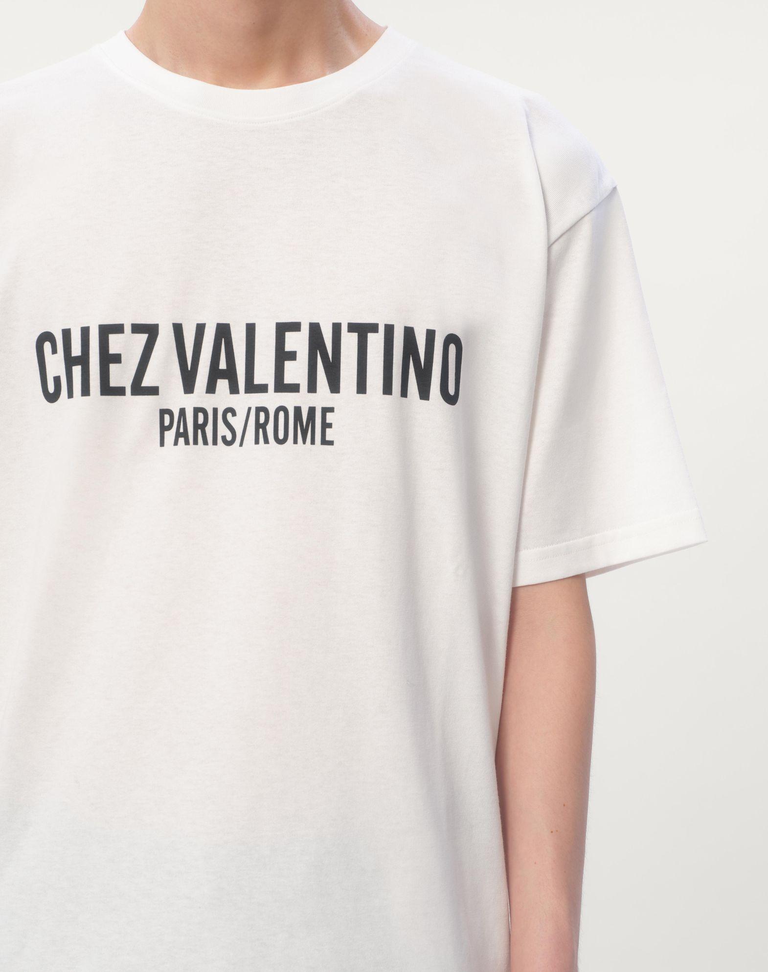 Cotton T-Shirt With Chez Valentino Print Product Image
