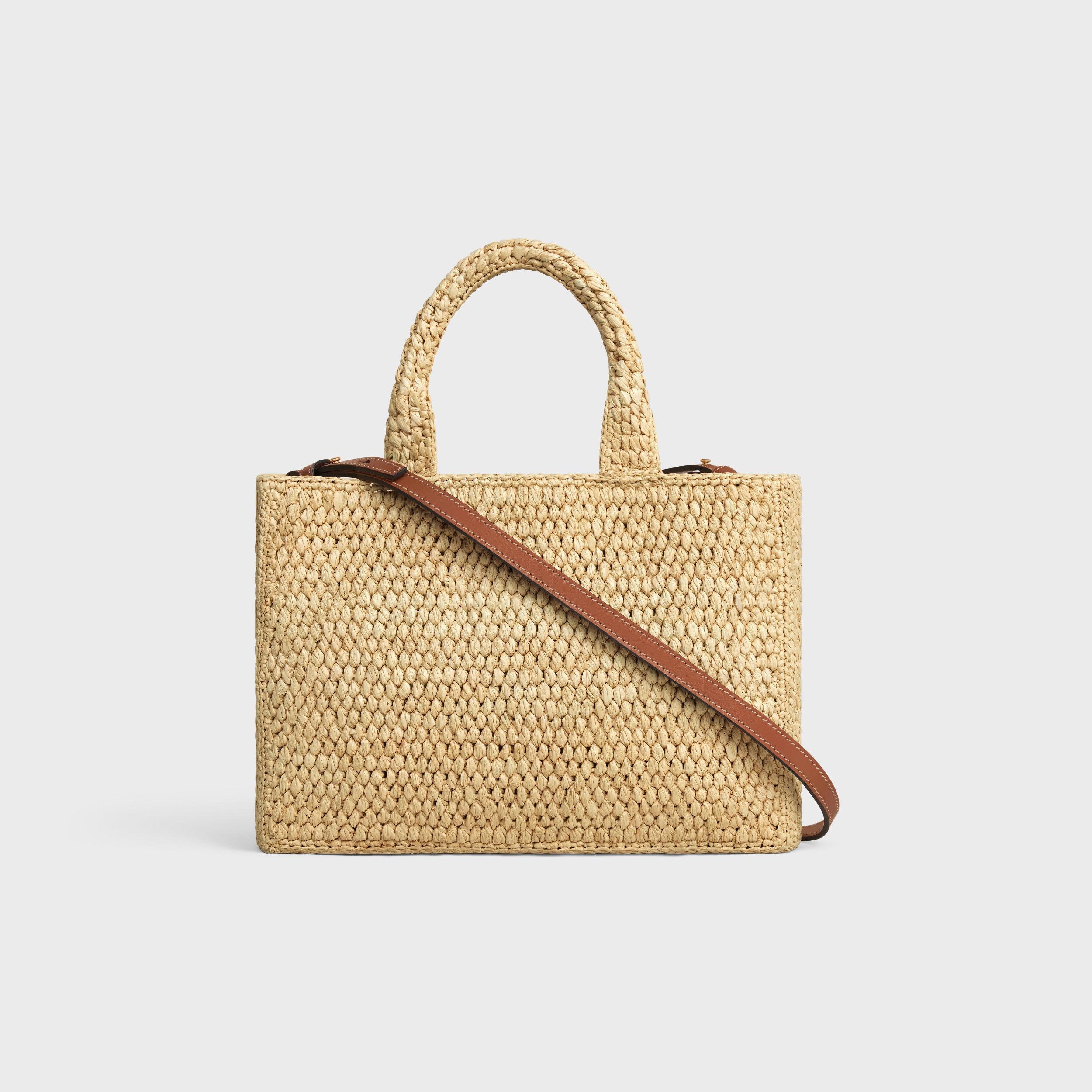 SMALL CABAS THAIS IN Raffia and calfskin Product Image
