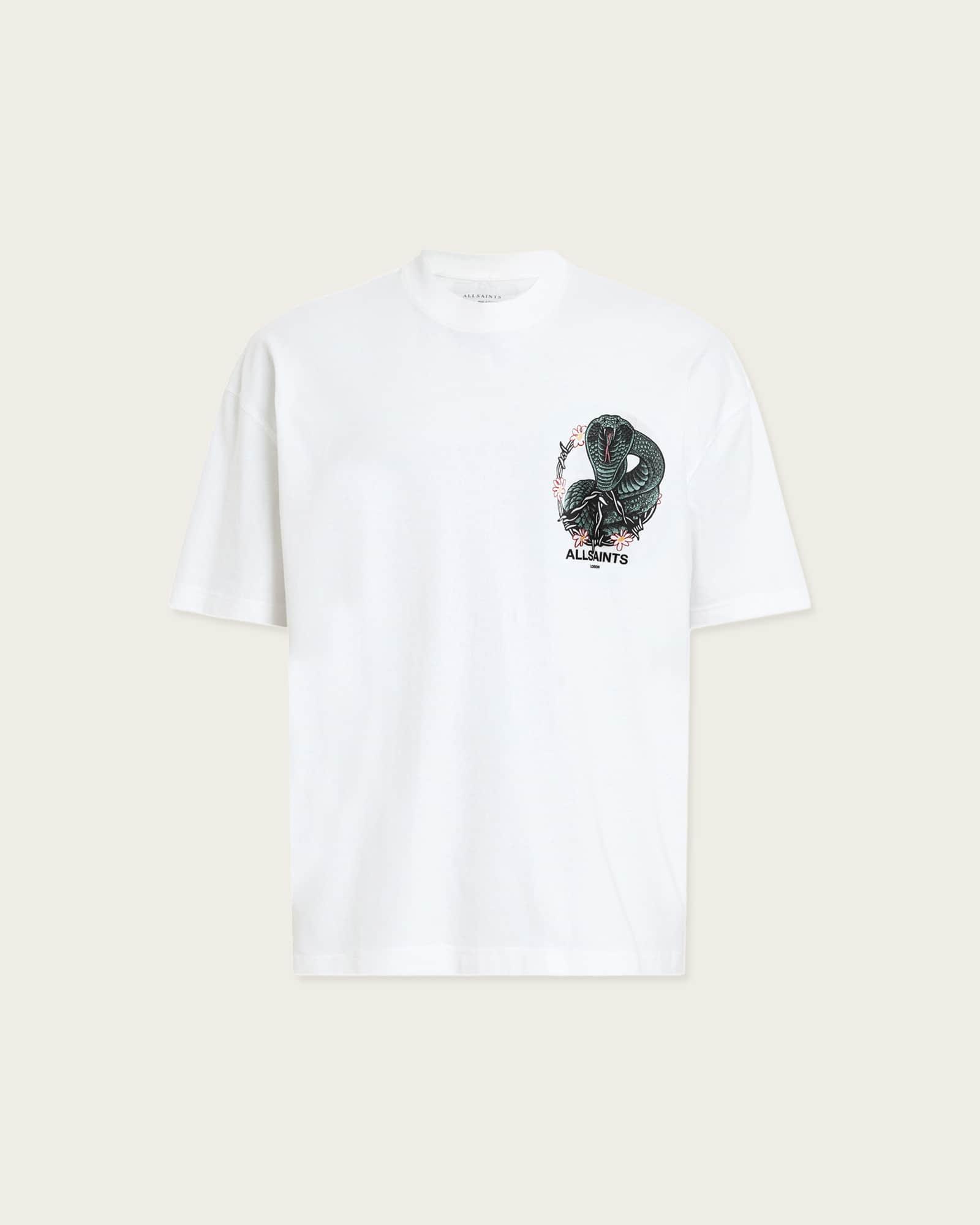 Snakebite Short Sleeve Crew T-Shirt Optic White | ALLSAINTS US Product Image