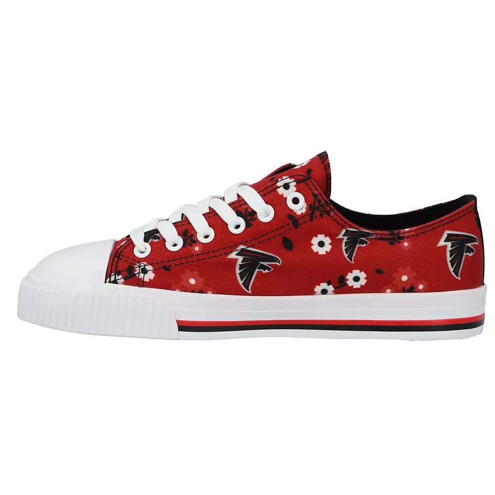 Women's FOCO Red Atlanta Falcons Flower Canvas Allover Shoes,  Product Image