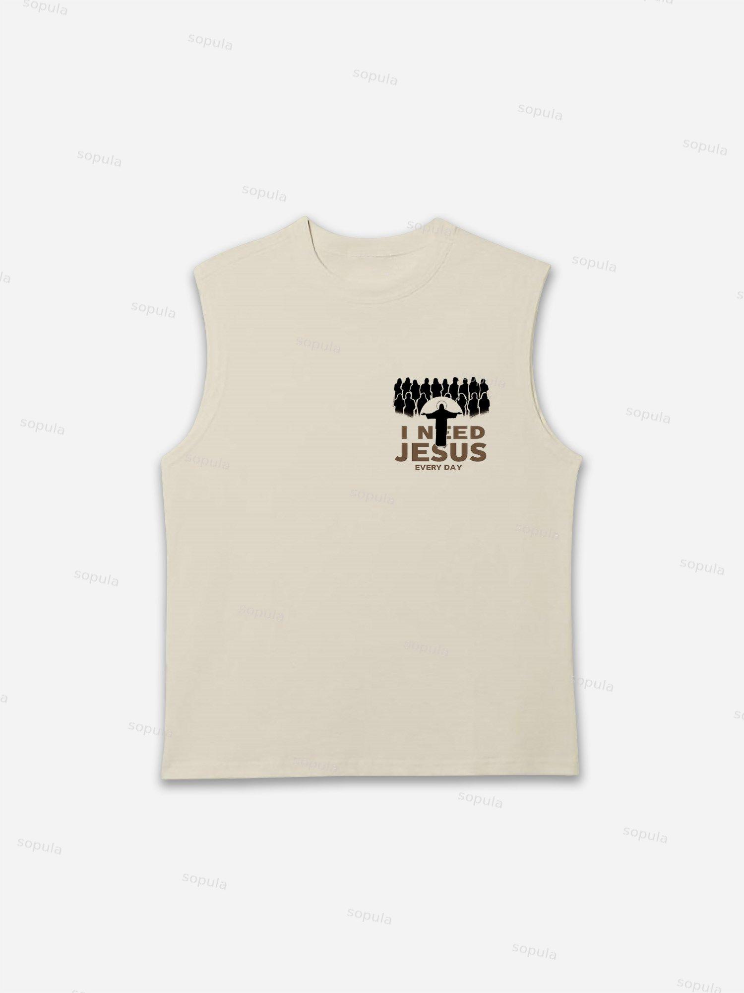 I Need Jesus Sleeveless Shirts Tank Top Product Image