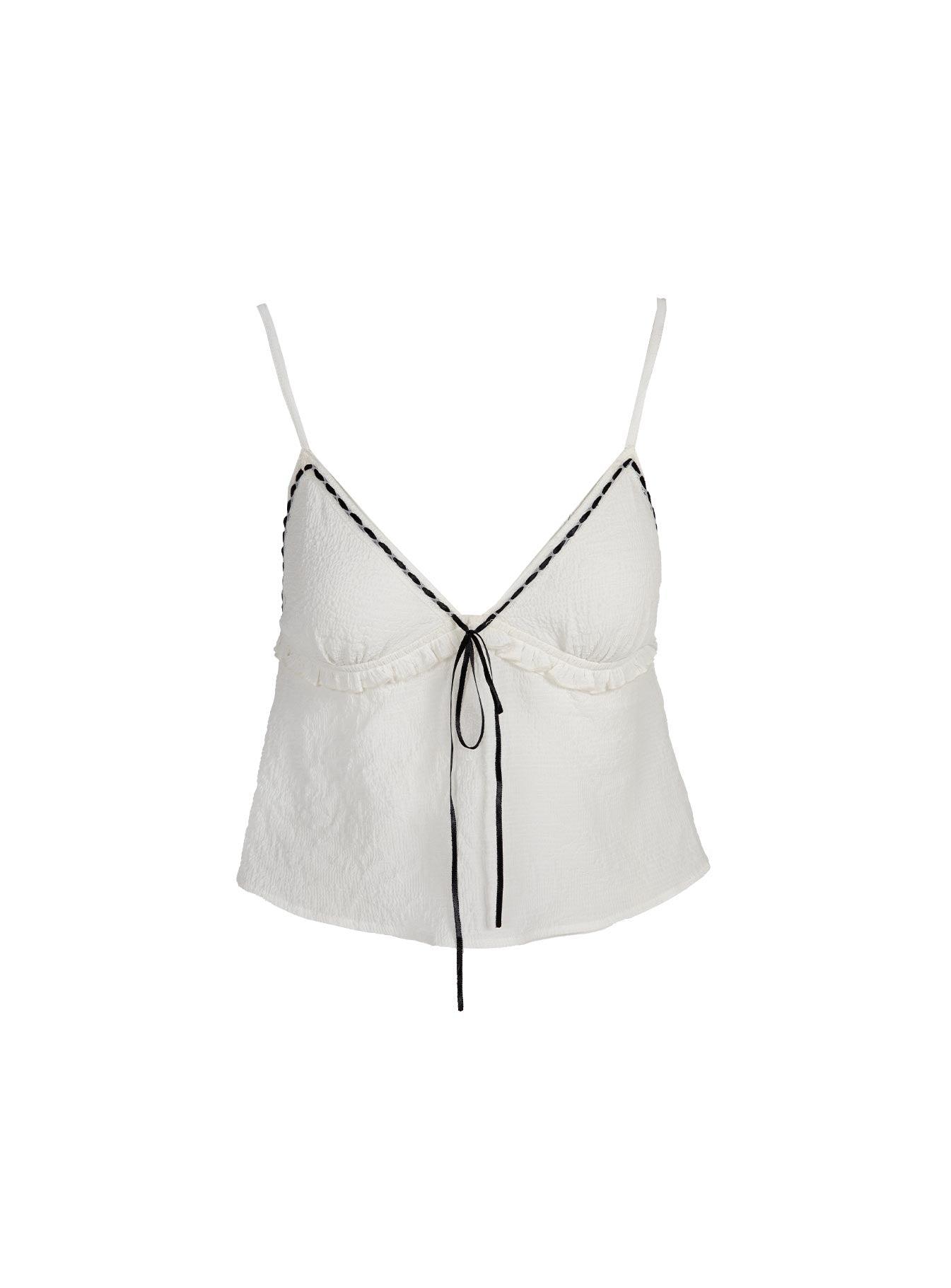 Trevani Ribbon Cami Ivory Product Image