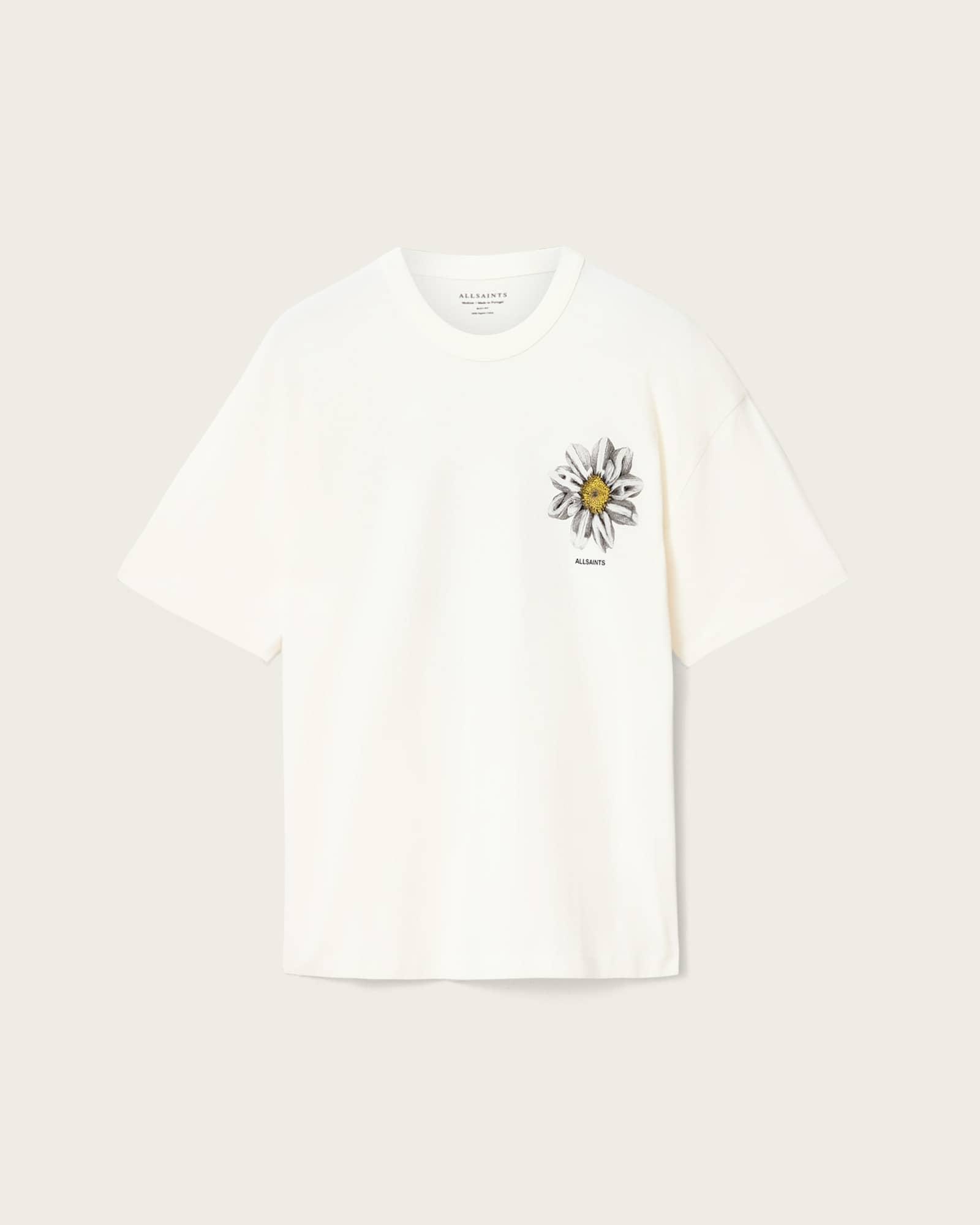 Petals Oversized Short Sleeve Graphic T-Shirt Chalk White | ALLSAINTS US Product Image