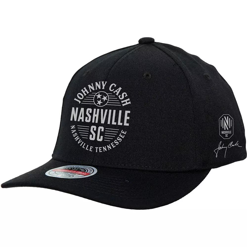 Men's Mitchell & Ness Black Nashville SC x Johnny Cash Adjustable Hat, Mls Black Product Image