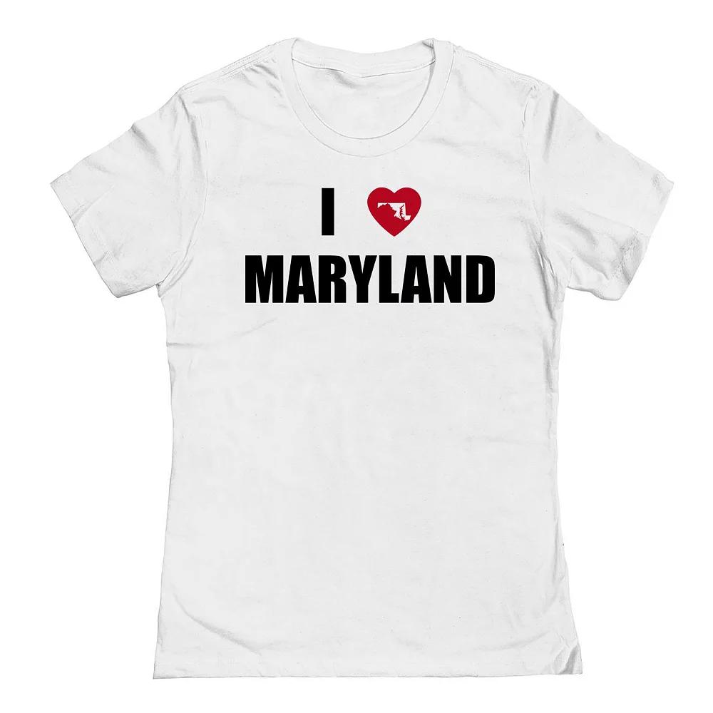 Junior's I Heart Maryland Graphic Tee, Women's,  Product Image