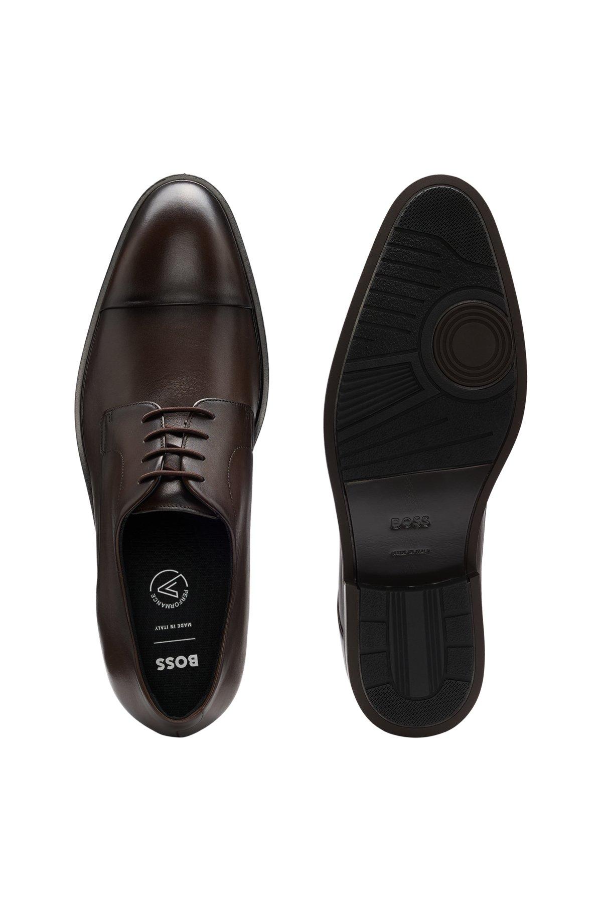 Cap-toe Derby shoes in leather Product Image
