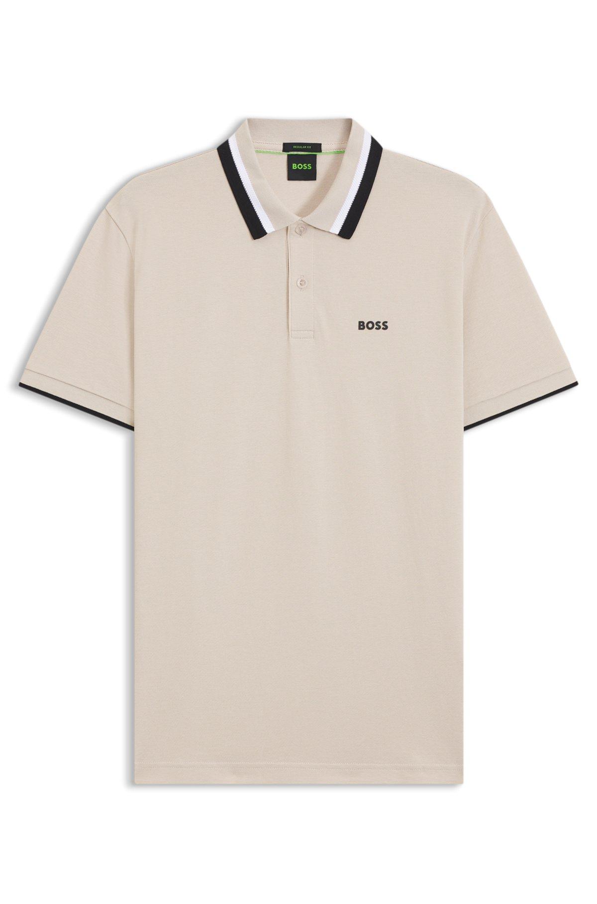 Paddy active polo shirt with contrast stripes Product Image
