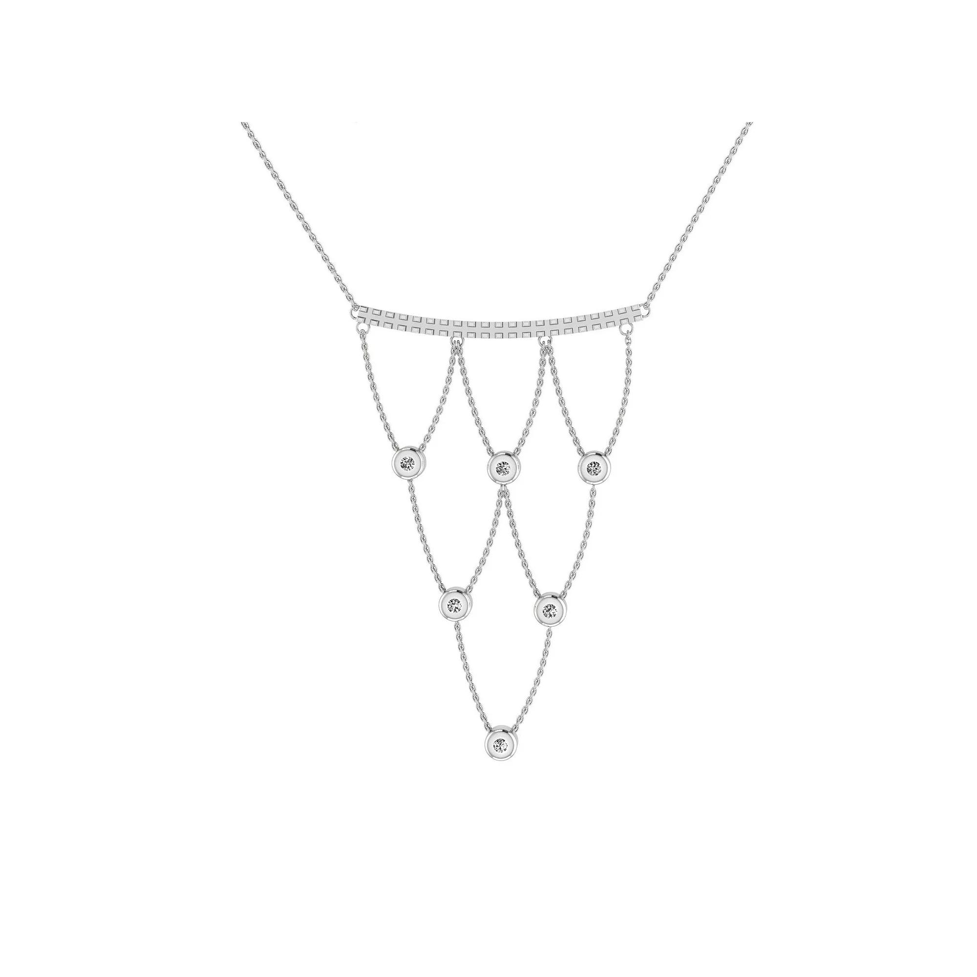 Sterling Silver Diamond Accent Chandelier Necklace, Women's, Size: 18" Product Image