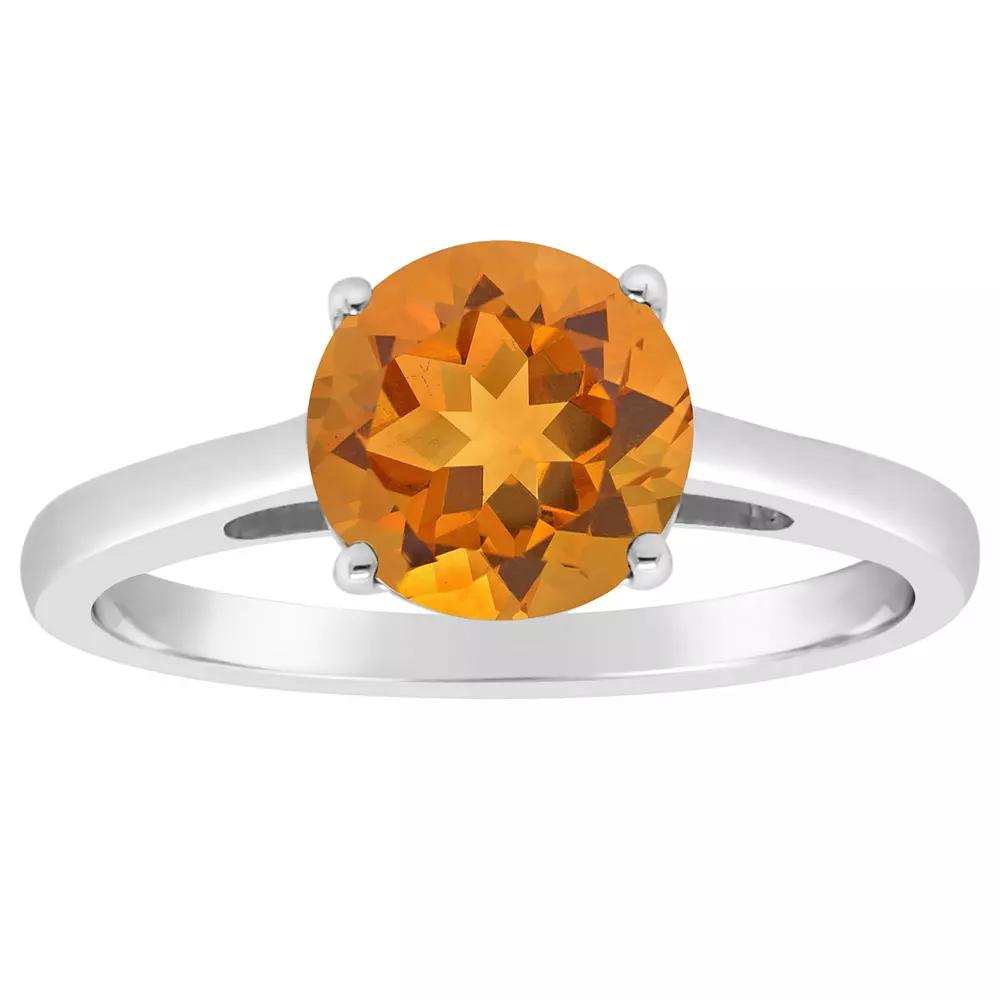 Alyson Layne 14k Gold Round Citrine Solitaire Ring, Women's, Size: 8 Product Image