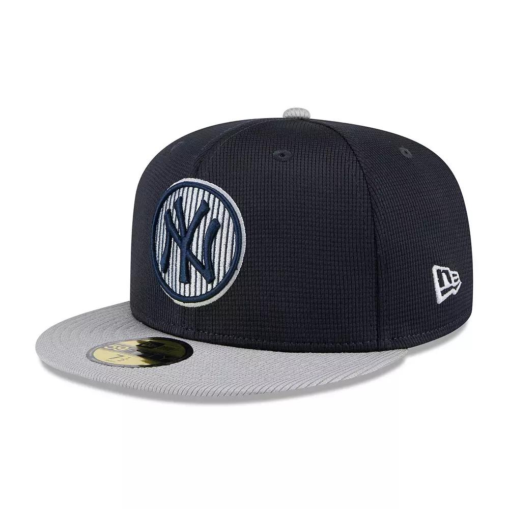 Men's New Era  Gray New York Yankees 2025 Batting Practice 59FIFTY Fitted Hat, Size: 7 1/4, Blue Product Image