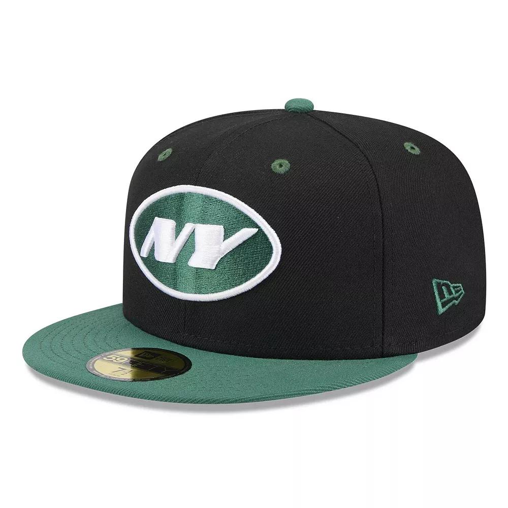 Men's New Era Black/Green New York Jets Flipside 2Tone 59FIFTY Fitted Hat, Size: 7 3/8 Product Image