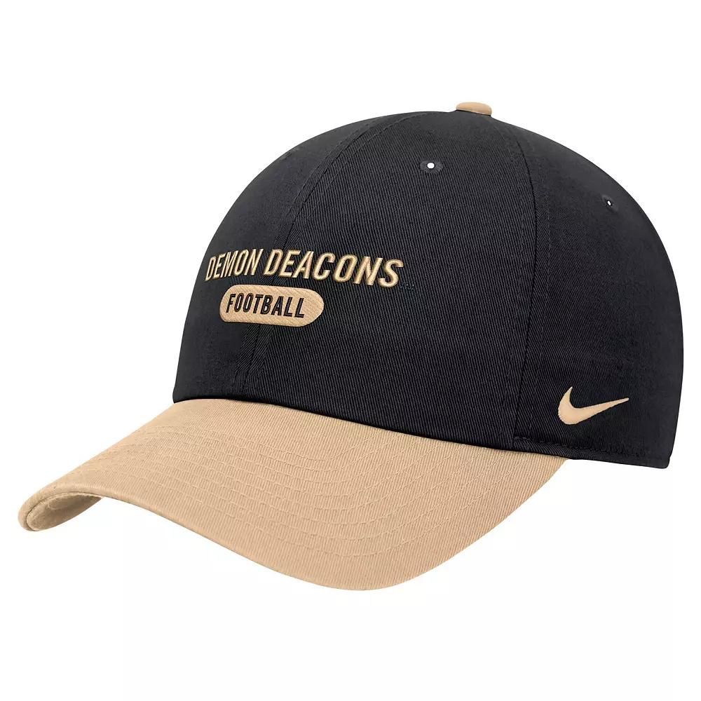 Men's Nike Black Wake Forest Demon Deacons Colorblock Club Adjustable Hat, Wfu Black Product Image