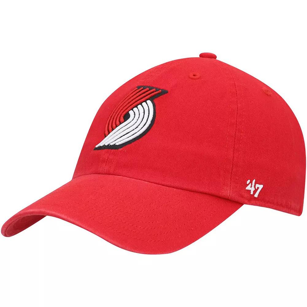 Men's '47 Red Portland Trail Blazers Logo Clean Up Adjustable Hat Product Image