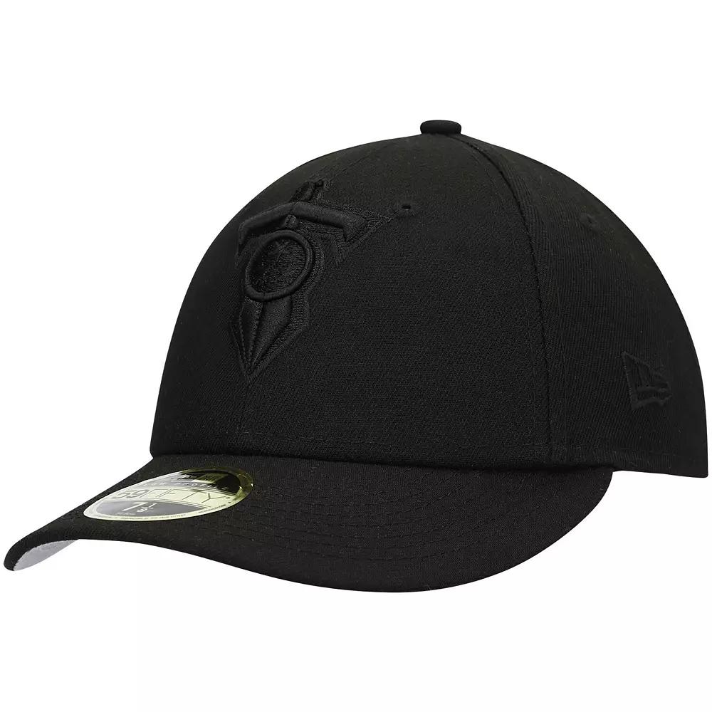 Men's New Era Black Tennessee Titans Alternate Logo Black on Black Low Profile 59FIFTY II Fitted Hat,  Product Image