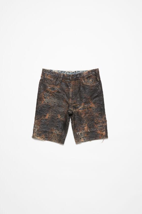 Denim monogram shorts - loose fit Product Image