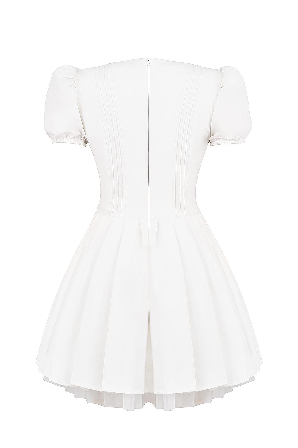 Imani  white pleated cotton mini dress - sale Product Image