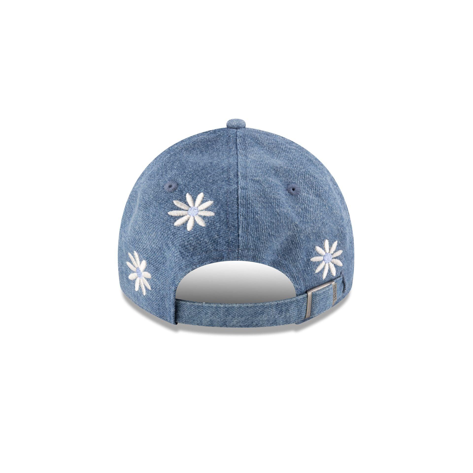 New Era Cap Flower Embroidery Light Denim 9TWENTY Adjustable Hat Male Product Image
