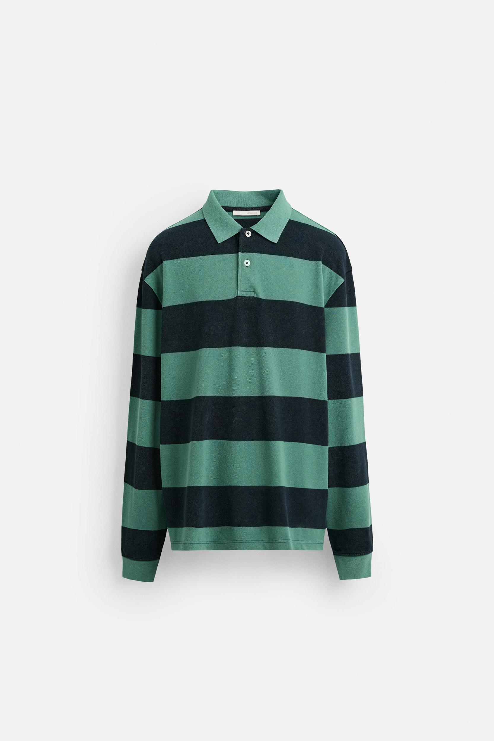 STRIPED WASHED POLO SHIRT Product Image