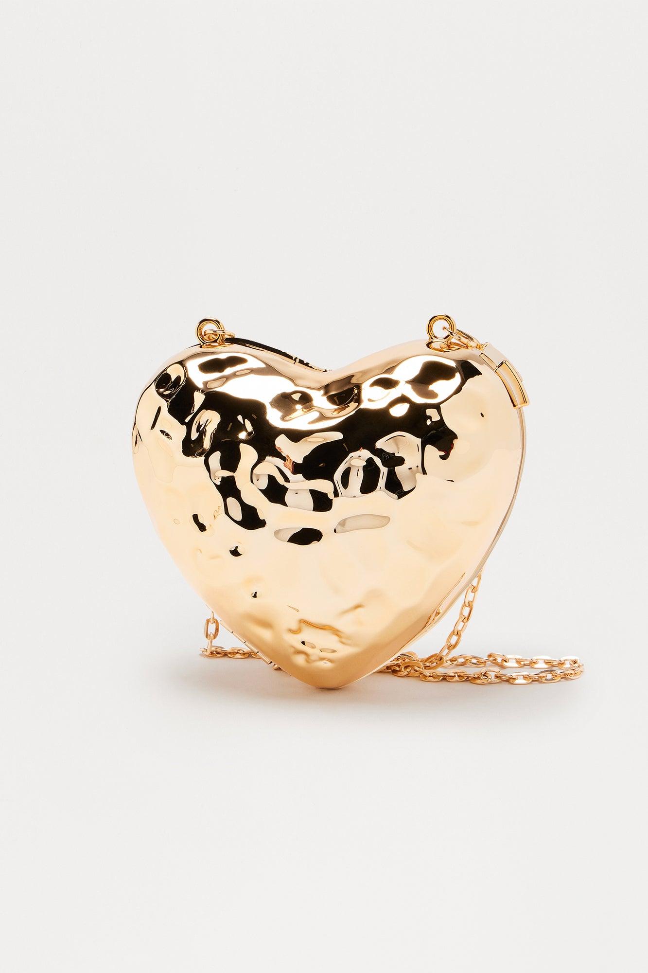 Keep My Heart Safe Crossbody Bag - Gold Product Image