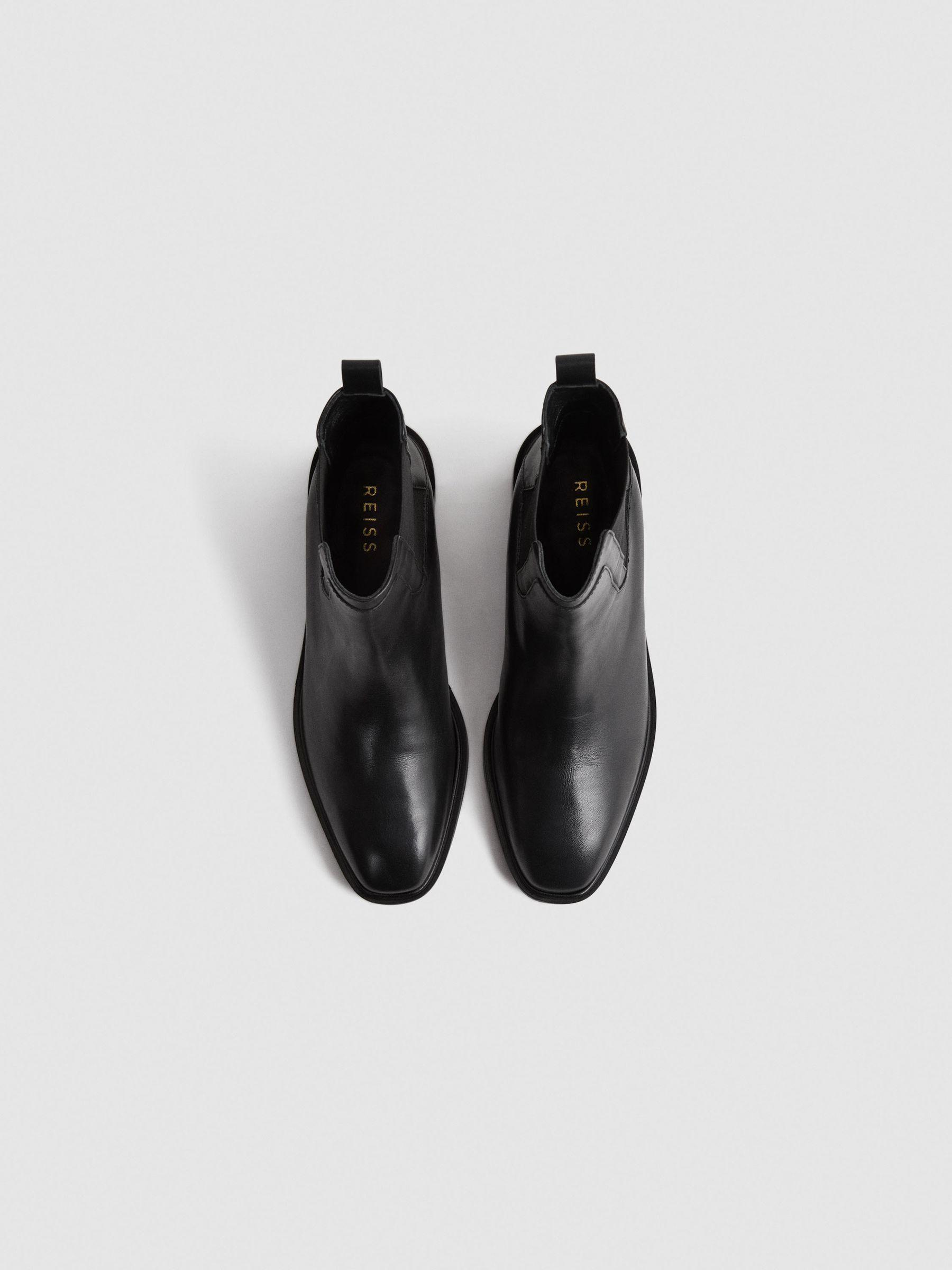 Leather Chelsea Boots in Black Product Image