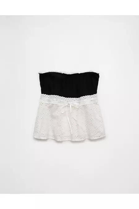 AE Eyelet Babydoll Tube Top Women's Product Image